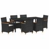 vidaXL Garden Dining Set 7 pcs Black poly rattan