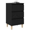 vidaXL Bedside Cabinet with Drawer Black Oak 15.75 x 13.78 x 27.17 in