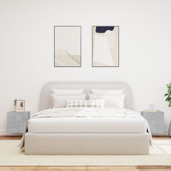 vidaXL TV Wall Cabinet Set of 2 Concrete Grey Engineered wood Medium