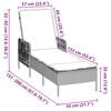 vidaXL Sun lounger Reclining 1-person Gray 157 x 55 x 92cm poly rattan
