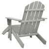 vidaXL Garden Chair Grey Hardwood Large Durable Garden Chair