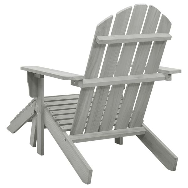 vidaXL Garden Chair Grey Hardwood Large Durable Garden Chair
