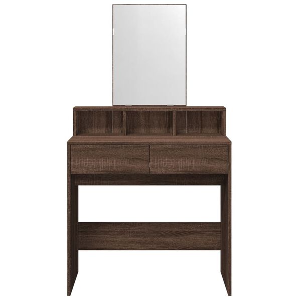 vidaXL Dressing Table Brown Oak Engineered Wood Medium Dressing Table