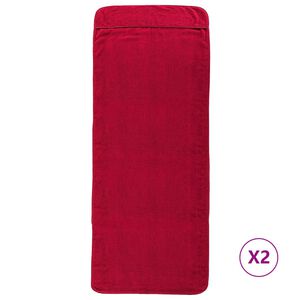 vidaXL Beach Towel Set of 2 Burgundy 84% cotton, 16% polyester