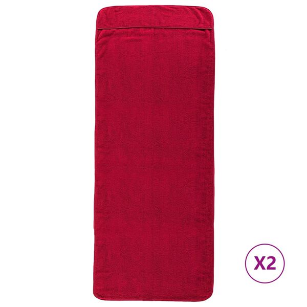 vidaXL Beach Towel Set of 2 Burgundy 84% cotton, 16% polyester