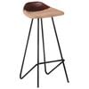 vidaXL Bar Stool Set of 4 Brown Real goat leather, powder-coated iron