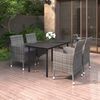 vidaXL Garden Dining Set Grey, Dark Grey, Black