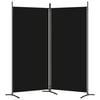 vidaXL 2-Panel Room Divider Black 68.9"x70.9" Fabric