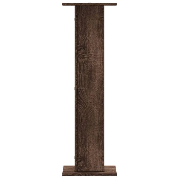 vidaXL Speaker Stands 2 pcs Brown Oak 11.8x11.8x37.4" Engineered Wood