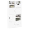 vidaXL Side Cabinet White Solid Pine Wood, Engineered Wood Medium