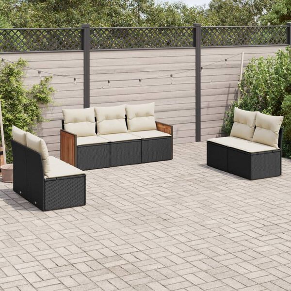 vidaXL Garden Sofa Set Black