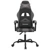 vidaXL Gaming Chair Black and Gray Faux Leather