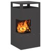 vidaXL Fire Pit Black 19.69 x 19.69 x 39.37 in Steel
