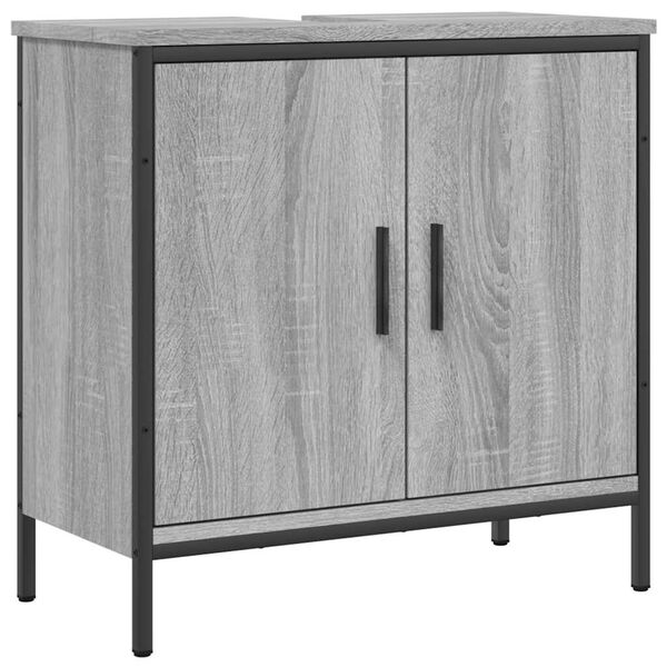 vidaXL Bathroom Sink Cabinet Grey sonoma Engineered wood 23.6x11.8x23.6 in