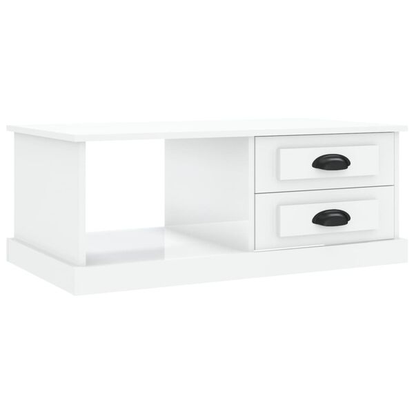 vidaXL Coffee Table High gloss white Engineered wood 35.4 x 19.7 x 13.8 in