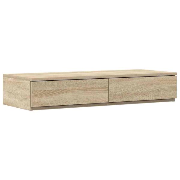 vidaXL Bed Drawers Sonoma Oak 29.53 x 14.37 x 6.50 in Engineered Wood