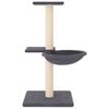 vidaXL Cat Tree Dark grey Engineered wood, plush, sisal