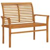 vidaXL Garden Bench Teak Wood Color Solid Teak Wood, Fabric (100% polyester)