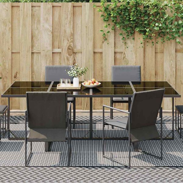 vidaXL Outdoor Rug ARAKIL Black and gray 118.1" x 196.9" PP