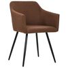 vidaXL Chair Set of 4 Brown Fabric (100% polyester), metal Medium