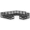 vidaXL Garden Lounge Set Black Solid pine wood Large Modular