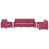 vidaXL Sofa Set Wine red Velvet (100% polyester), metal, textilene, plywood