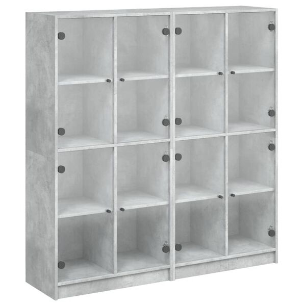 vidaXL Bookcase Concrete gray Engineered wood Large Bookcase