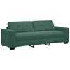 vidaXL Sofa 3 pcs Dark Green Linen-blend Fabric