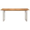 vidaXL Dining Table Natural wood with silver legs