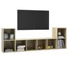 vidaXL 3 Piece TV Stand Set Sonoma Oak Engineered Wood
