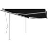 vidaXL Retractable Awning Anthracite Aluminum, Iron, Polyester