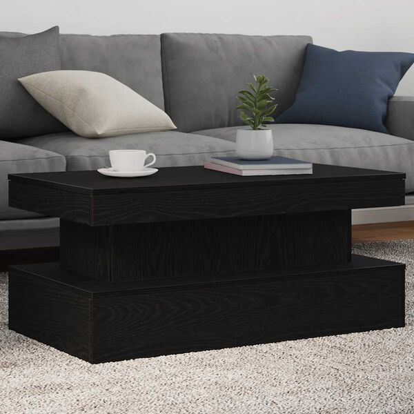 vidaXL Coffee Table Black Oak Engineered Wood Medium Coffee Table