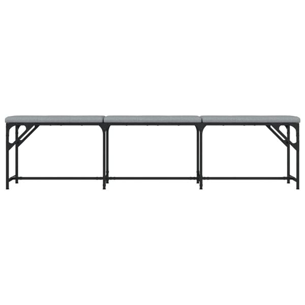 vidaXL Dining Bench Light Grey Steel Large Durable Dining Bench