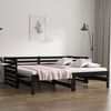 vidaXL Day Bed Black Solid pine wood Double