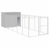 vidaXL Dog House Light grey Galvanized steel Large Durable Dog House