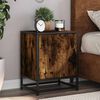 vidaXL Bedside Cabinet Smoked oak Engineered wood, Metal Small