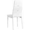 vidaXL Dining Chair Set of 4 White Faux leather, Wooden frame, Steel legs