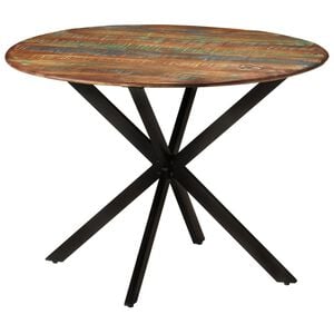 vidaXL Dining Table Multicolor Solid reclaimed wood, powder-coated steel