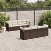 vidaXL Garden Sofa Set Brown, Cream White