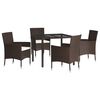 vidaXL Patio Dining Set Set of 4 Brown