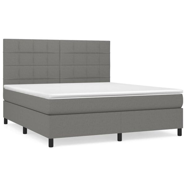 vidaXL Box Spring Bed Dark Grey