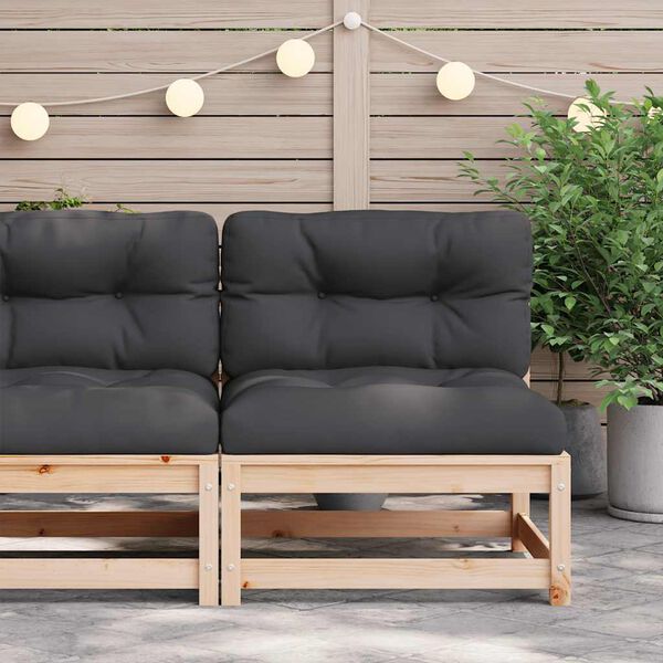 vidaXL Patio Sofa Anthracite Solid Pine Wood Single Modular