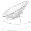vidaXL Rocking Chair White PE Rattan, Powder-Coated Steel Medium Tough