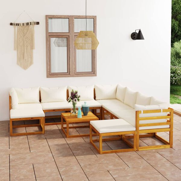 vidaXL Garden Lounge Set Cream