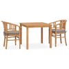 vidaXL Patio Dining Set Set of 2 Teak Solid Teak Wood Medium Durable