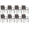 vidaXL Garden Dining Set Brown, Black, Cream White