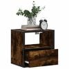 vidaXL Wall-mounted Bedside Cabinet Smoked Oak Engineered wood, metal