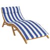 vidaXL Sun Lounger Cushion Blue&White Stripe 70.9x23.6x1.6" Oxford Fabric