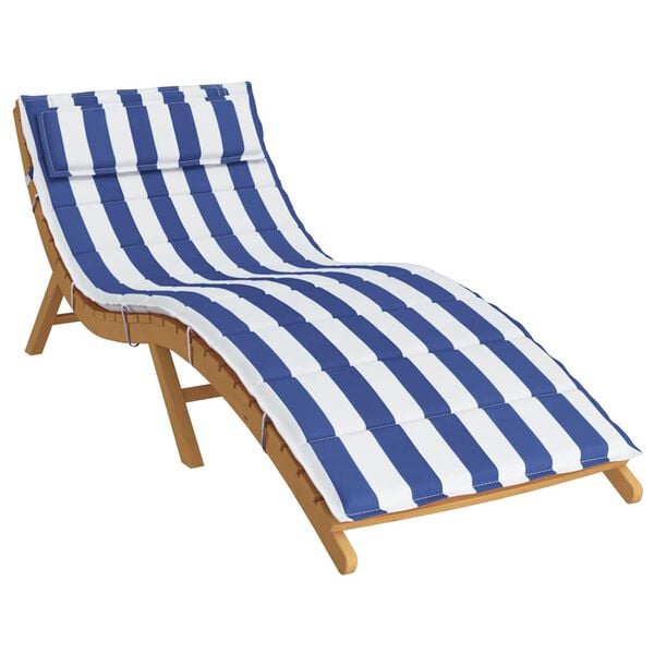 vidaXL Sun Lounger Cushion Blue&White Stripe 70.9x23.6x1.6" Oxford Fabric