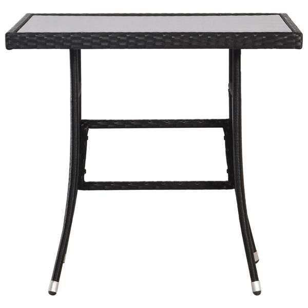vidaXL Garden Table Black PE rattan 31.5 x 31.5 in Durable